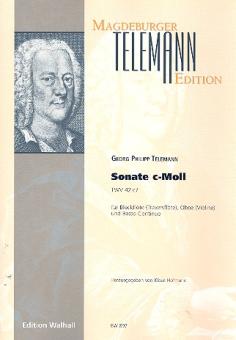 Telemann, Georg Philipp: Sonate c-Moll TWV42:c7 für Blockflöte (Traversflöte), Oboe (Violine) und Bc, Partitur und Stimmen (Bc ausgesetzt) 