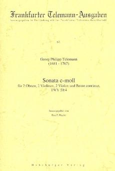Telemann, Georg Philipp: Sonate e-Moll TWV50:4 für 2 Oboen, 2 Violinen, 2 Violen und Bc, Partitur 