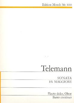 Telemann, Georg Philipp: Sonate F-Dur  für Altblockflöte, Oboe und Bc 