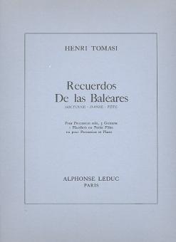 Tomasi, Henri: Recuerdos de las Baleares pour percussion 3 guitares, hautbois (flute) et piano, partition et parties 