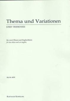 Triebensee, Joseph: Thema und Variationen für 2 Oboen und Englischhorn, Partitur und Stimmen 