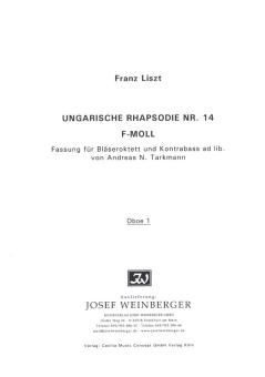 Ungarische Rhapsodie Nr.14 für 2 Oboen, 2 Klarinetten, 2 Hörner und 2 Fagotte (Kontrabass ad lib), Stimmen 