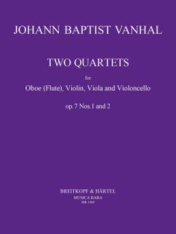 Vanhal, Johann Baptist (Krtitel): Quartette op.7,1-2 für Oboe, Violine, Viola and Violoncello, Stimmen 