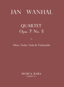 Vanhal, Johann Baptist (Krtitel): Quartett op. 7 Nr.5 für Oboe, Violine, Viola und Violoncello, Stimmen 