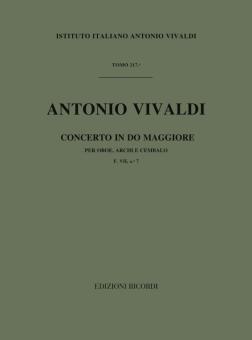 Vivaldi, Antonio: Concerto do maggiore F.7:7 per oboe, archi e cembalo, Partitur 