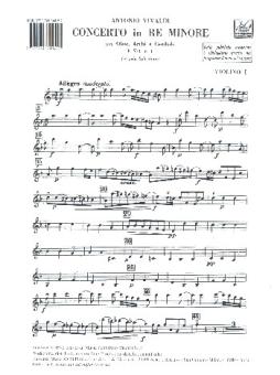 Vivaldi, Antonio: Concerto re minore F.VII:1 per oboe, archi e cembalo, Stimmenset 
