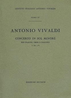Vivaldi, Antonio: Concerto sol minore F.XII:4 per flauto, oboe e fagotto, Partitur 