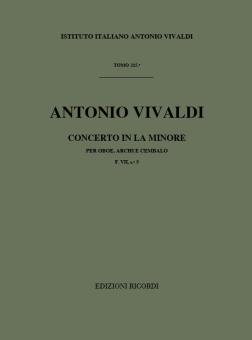 Vivaldi, Antonio: Konzert a-Moll F.VII:5 für Oboe, Streicher und Bc, Partitur 