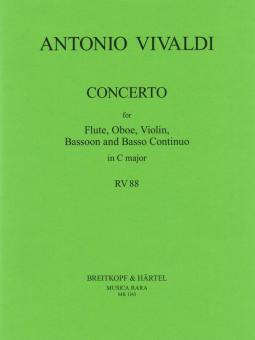 Vivaldi, Antonio: Konzert C-Dur RV88 für Flöte, Oboe, Violine, Fagott und bc, Partitur und Stimmen 