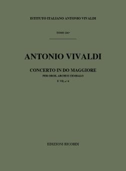 Vivaldi, Antonio: Konzert C-Dur F.VII:6 für Oboe, Streicher und Cembalo, Partitur 