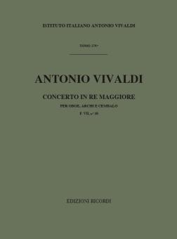 Vivaldi, Antonio: Konzert D-Dur Rv453 für Oboe, Streicher und Bc, Partitur 