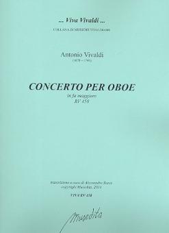 Vivaldi, Antonio: Konzert F-Dur RV458 für Oboe und Streicher, Partitur und Stimmen (Bc nicht ausgesetzt) (Streicher 1-1-1-1) 