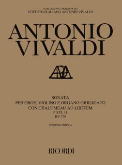 Vivaldi, Antonio: Sonata RV779 per oboe, violino e bc (chalumeau ad lib), Partitur und Stimmen 