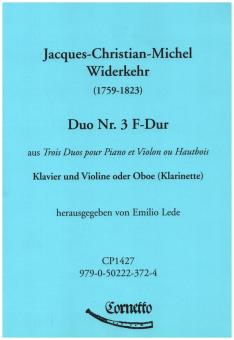 Widerkehr, Jacques-Christian Michel: Duo F-Dur Nr.3 für Oboe (Klarinette/Violine) und Klavier 