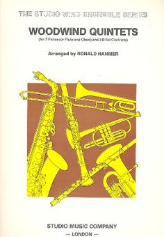 Woodwind Quintets for 2 flutes (flute and oboe) and 3 clarinets, score and parts 