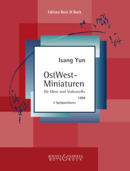 Yun, Isang: Ostwest-Miniaturen für Oboe und violoncello, 2 Spielpartituren 