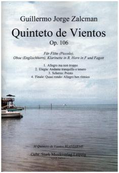 Zalcman, Guillermo Jorge: Quinteto de Vientos op.106 für Flöte (Piccolo), Oboe (Englischhorn), Klarinette, Horn und Fagott, Partitur und Stimmen 