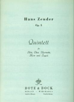 Zender, Hans: Quintett op.3 (1950) für Flöte, Oboe, Klarinette, Horn und Fagott, Stimmen 